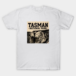 Tasman National Park Old Style Ink Drawing T-Shirt